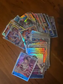 58x japanese one piece super rare BLUE SR card lot assorted sets - Image 1