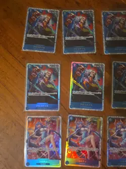 58x japanese one piece super rare BLUE SR card lot assorted sets - Image 4