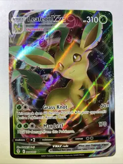 Pokemon TCG Leafeon VMAX Evolving Skies Holo Ultra Rare Card 008/203 - Image 1