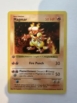 Pokemon Card - Magmar Base Set (Shadowless) 36/102 Uncommon 1st Edition - Image 3