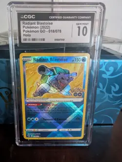 Pokemon 2022 Radiant Blastoise Pokemon GO #018/078 CGC 10 Gem Mint - Image 1