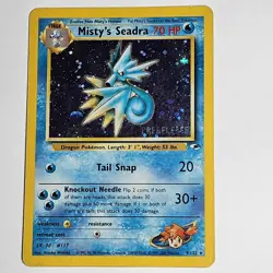 Pokemon Misty's Seadra (Prerelease) 009/132 SWIRL Wotc Promo Holo MP - Image 2