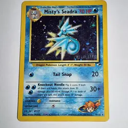 Pokemon Misty's Seadra (Prerelease) 009/132 SWIRL Wotc Promo Holo MP - Image 3