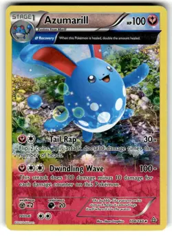 Azumarill 104/160 XY Primal Clash Holo Rare Pokemon Card - Image 1