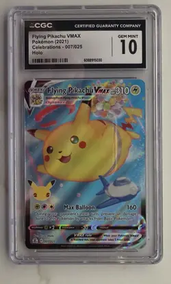 Pokemon Flying Pikachu VMAX #007/025 Celebrations Holo Ultra Rare CGC 10 Card - Image 1