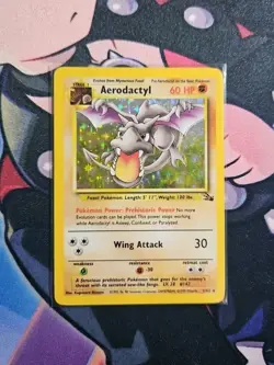 Aerodactyl 1/62 Fossil Holo Authentic Pokemon Card MP Condition - Image 1