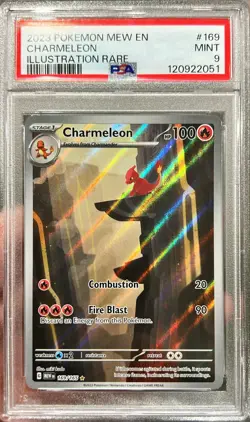 2023 Pokemon Mew EN 151 Charmeleon Illustration Rare 169/165 PSA 9 Mint - Image 1