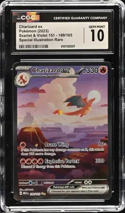 Pokemon Charizard ex 199/165 Ultra Rare Scarlet Violet 151 - CGC 10 - Image 1