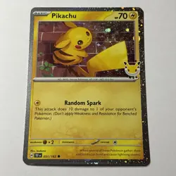 Pikachu 051/162 30th Anniversary Stamped 2026 Pokemon Day Promo - Image 1