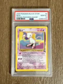 2000 Pokemon MEW BLACK STAR PROMO 8 Pokemon League PSA 10 GEM Mint WOTC Non Holo - Image 1