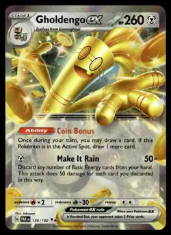 Pokemon TCG Paradox Rift #139/182 Gholdengo ex Holo NM - Image 1