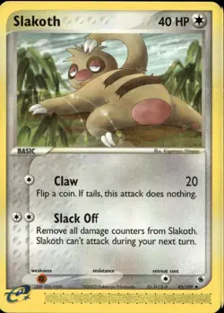 Slakoth 45/109 Uncommon EX Ruby and Sapphire Pokemon - Image 1