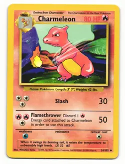 Charmeleon 24/102 Uncommon Base Set Pokemon NM - Image 1
