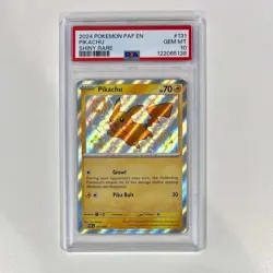 Pikachu Shiny Rare 131/091 Paldean Fates Pokemon 2024 PSA 10 Gem Mint - Image 1