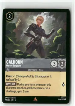 Calhoun Marine Sergeant 191/204 Azurite Sea Regular Rare Disney Lorcana TCG - Image 1