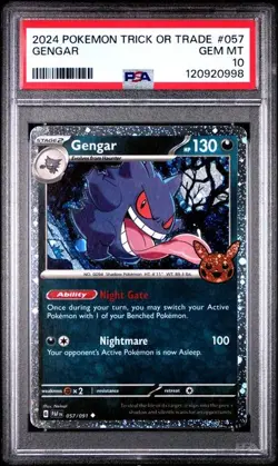 2024 POKEMON TRICK OR TRADE #057 GENGAR PSA 10 (998 - Image 1
