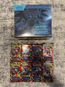 Pokemon TCG Phantasmal Flames Elite Trainer Box PLUS 2x Booster Pack Art Bundle - Image 1