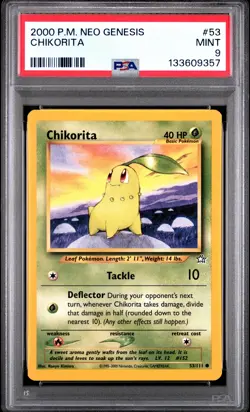 2000 POKEMON NEO GENESIS #53 CHIKORITA PSA 9 - Image 1
