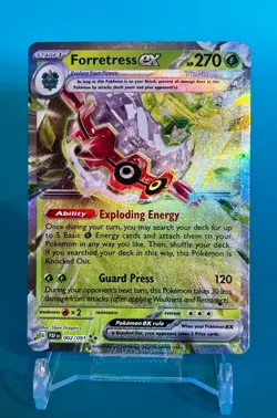 Forretress Ex #2 Pokemon Card - Paldean Fates 002/091 NM Double Rare Holo TCG - Image 1