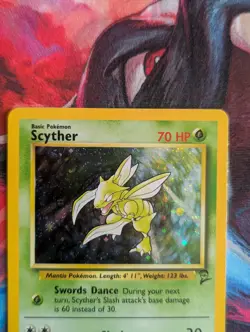 Pokemon TCG Scyther 017/130 Base Set 2 Near Mint with Swirl - Image 3