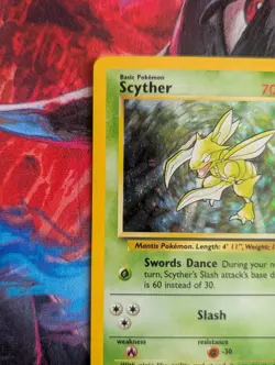 Pokemon TCG Scyther 017/130 Base Set 2 Near Mint with Swirl - Image 5
