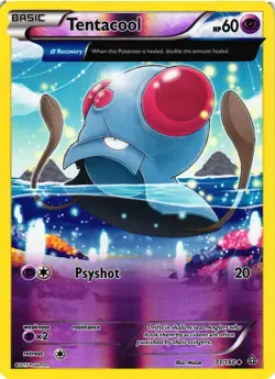 Pokemon TCG Tentacool 71/160 Uncommon Reverse Holo XY Primal Clash VLP - Image 1