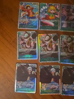 49x japanese one piece super rare GREEN SR card lot assorted sets - Image 2