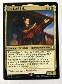 Fire Lord Zuko 221 Avatar: The Last Airbender MTG Magic the Gathering NM - Image 1