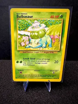 Bulbasaur 44/102 Base Set WOTC Unlimited Pokemon TCG Card LP - Image 1