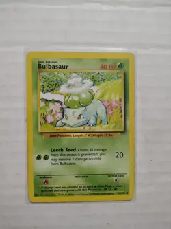 1999 Pokemon TCG BULBASAUR 44/102 Base Set - Pokemon TCG - WOTC - Heavy Play - Image 1