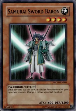 Samurai Sword Baron - Super Rare WC10-EN001 - HP - YuGiOh - Image 1