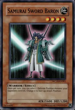 Samurai Sword Baron - Super Rare WC10-EN001 - MP - YuGiOh - Image 1