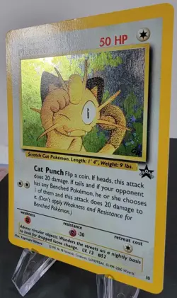 Pokemon 2000 Promo Black Star Game Boy #10 Meowth-Holo Card - Image 3