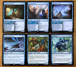 Set of 12 Rare & Uncommon Blue Faerie Creatures & Spells Magic MTG Eldraine EDH - Image 2