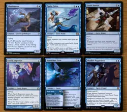 Set of 12 Rare & Uncommon Blue Faerie Creatures & Spells Magic MTG Eldraine EDH - Image 3