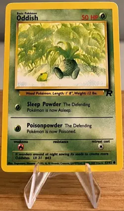 Oddish #43 Non-Holographic Pokemon Card Near Mint - 63/82 Common Team Rocket Set - Image 3