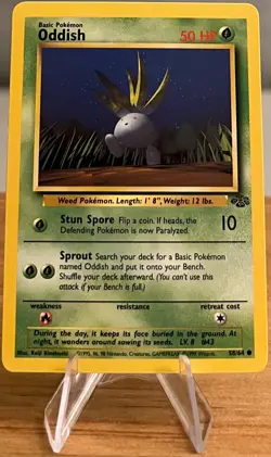 Oddish #43 Non-Holographic Pokemon Card Near Mint - 58/64 Common Jungle Set 1999 - Image 3