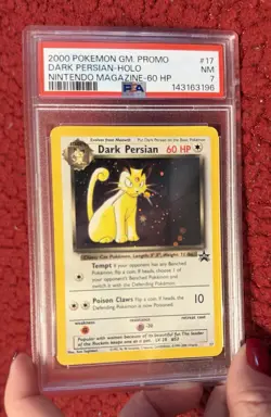 2000 POKEMON GAME PROMO NINTENDO MAGAZINE-60 HP #17 DARK PERSIAN-HOLO PSA 7 - Image 1