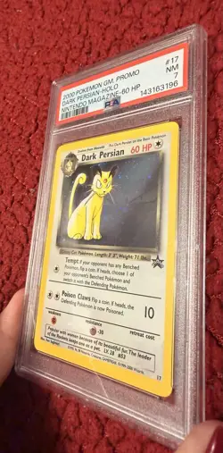 2000 POKEMON GAME PROMO NINTENDO MAGAZINE-60 HP #17 DARK PERSIAN-HOLO PSA 7 - Image 4