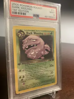 2000 Pokemon Team Rocket Dark Weezing NON Holo #31 1st Edition PSA 9 - Image 2