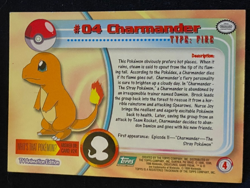 1999 Topps Pokemon TV Animation Series 1 - Charmander #04 Blue Logo Non Holo HP - Image 2