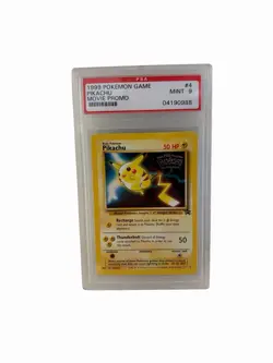 1999 Pikachu #4 Black Star Promo WB the First Movie, WOTC Pokemon TCG, PSA 9 - Image 1