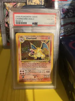 Pokemon 2000 Base Set 2 Charizard Holo Card 4/130 Nice Swirl - Image 1