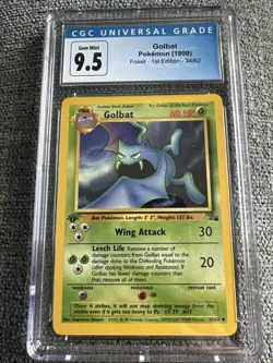 Pokemon TCG Golbat Fossil 1st Edition Uncommon Card 34/62 CGC 9.5 Fast Shipping - Image 1
