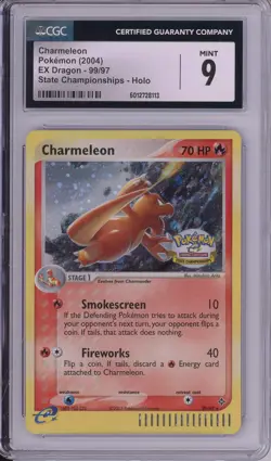 Pokemon Graded: Charmeleon 99/97 Ex Dragon State Championships (2004) CGC 9 - Image 1