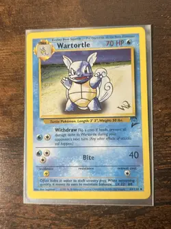Pokemon Wartortle W Stamp WOTC Base Set 2 TCG - Image 1