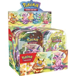 Pokemon TCG Prismatic Evolutions Mini Tin Display Case | 8 Tins / Factory Sealed - Image 1