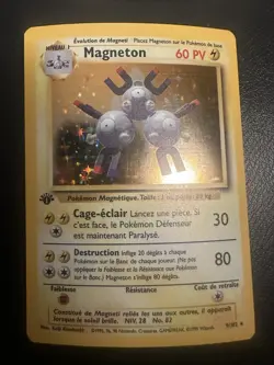 FRENCH Pokemon TCG Holo 1st Edition Base Set Tartard 13/102 Magneton 9/102 Pair - Image 4