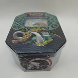 Sealed Pokemon Scarlet Violet Paldean Fates Tin Great Tusk ex Prom - 4 Packs PAF - Image 4