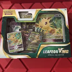 Pokemon TCG Leafeon Vstar Special Collection Box Sealed Evolving Skies Pack - Image 1